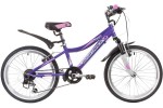 Велосипед 20' хардтейл, рама алюминий NOVATRACK NOVARA фиолетовый 6-ск., 20AH6V.NOVARA.VL9